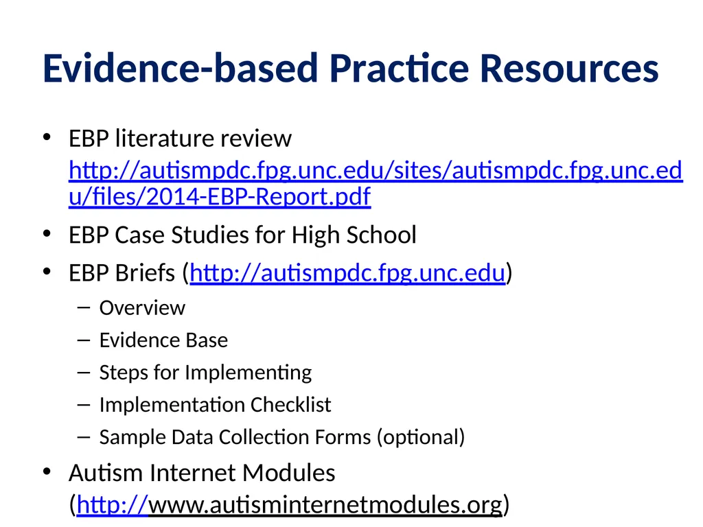 Evidence Based Practice Training Reinforcement - slide 30 of 36