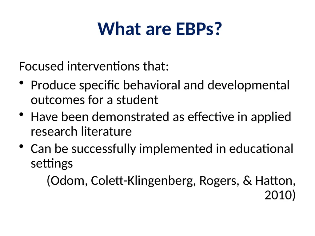 Evidence Based Practice Training Reinforcement - slide 3 of 36