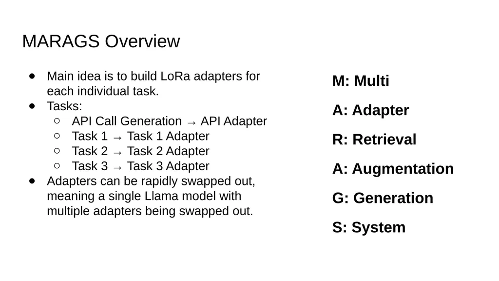 MARAGS: A Multi-Adapter System for Multi-Task - slide 4 of 18