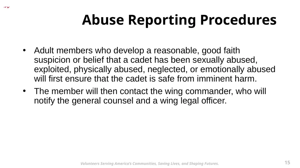 Required Staff Training 1 May 2022 2 Volunteers - slide 15 of 38