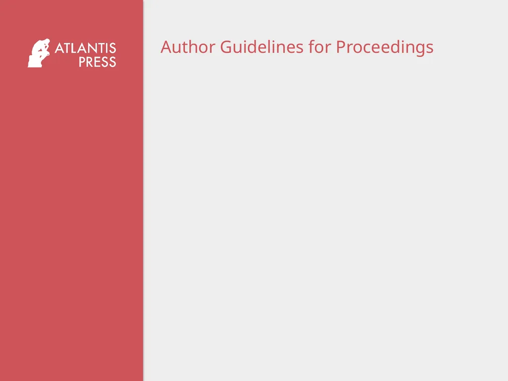 Author Guidelines for Proceedings - slide 1 of 7