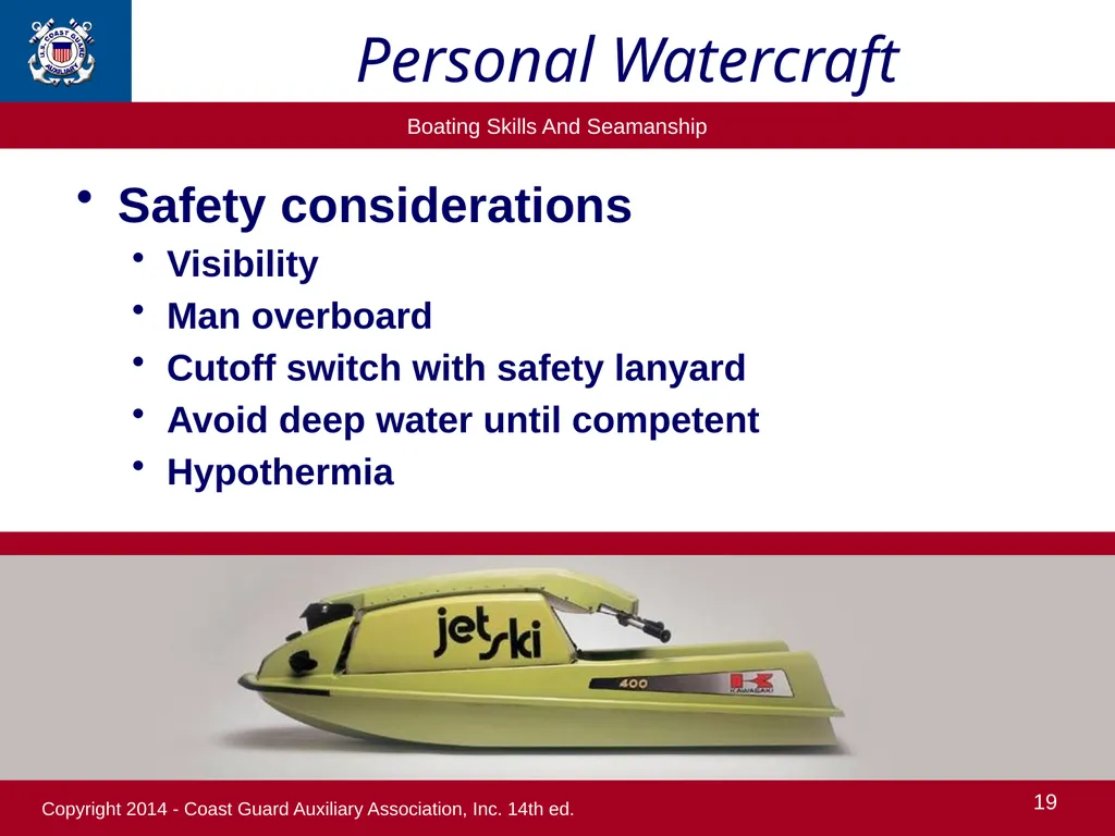 1 Boating Safety Chapter 8 Copyright 2014 - Coast - slide 19 of 31