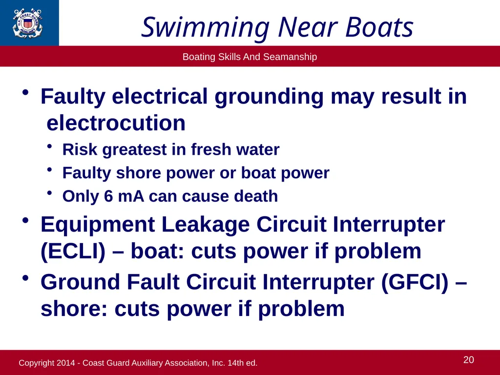 1 Boating Safety Chapter 8 Copyright 2014 - Coast - slide 20 of 31