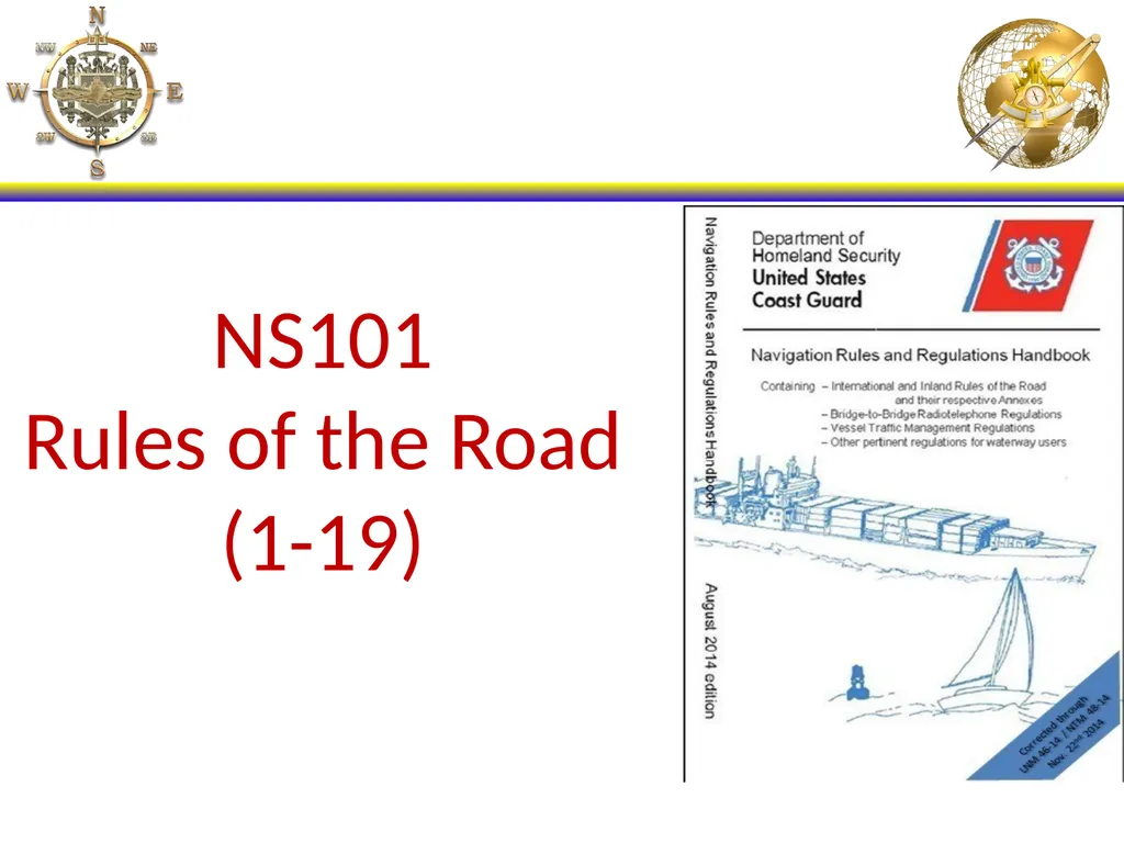 NS101 Rules of the Road (1-19) Enabling Objectives - slide 1 of 39