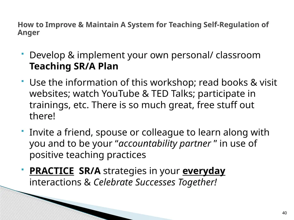 Teaching Children Self-Regulation of Anger: A - slide 40 of 41