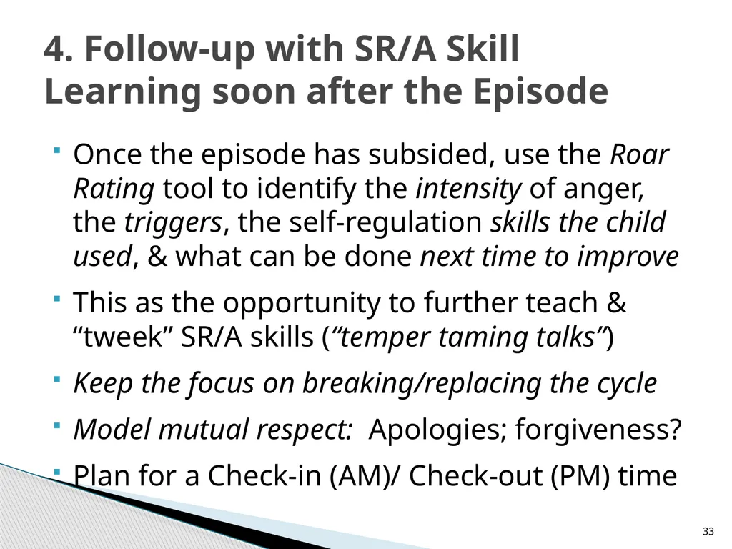 Teaching Children Self-Regulation of Anger: A - slide 33 of 41