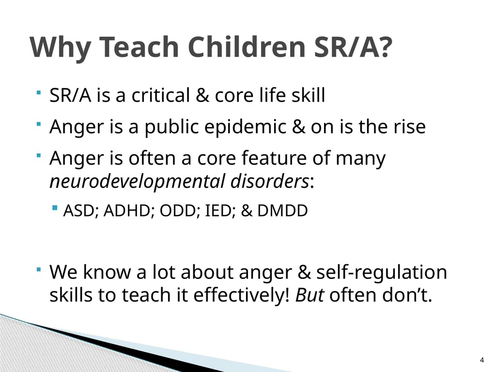 Teaching Children Self-Regulation of Anger: A - slide 4 of 41