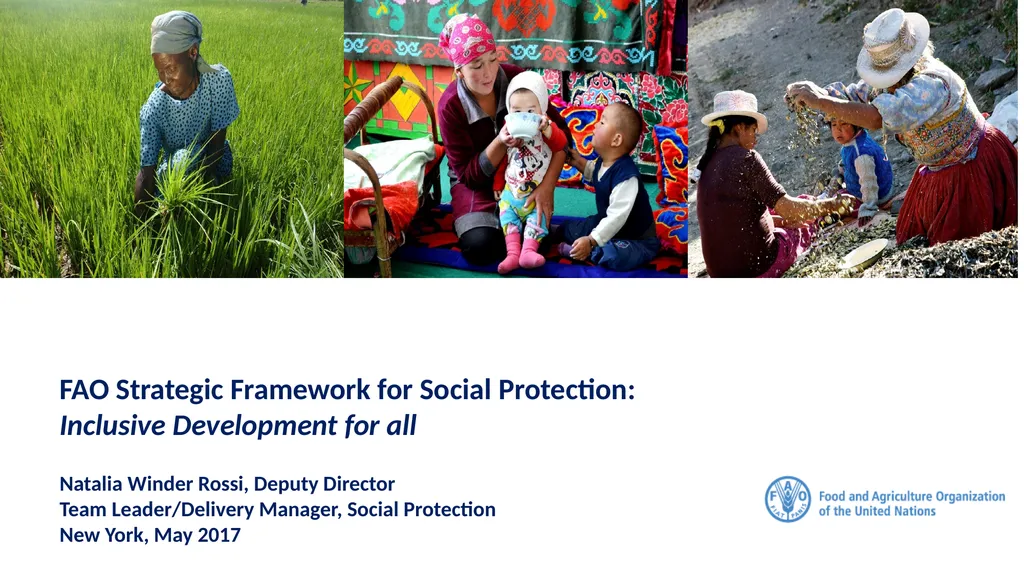 FAO Strategic Framework for Social Protection: - slide 1 of 21