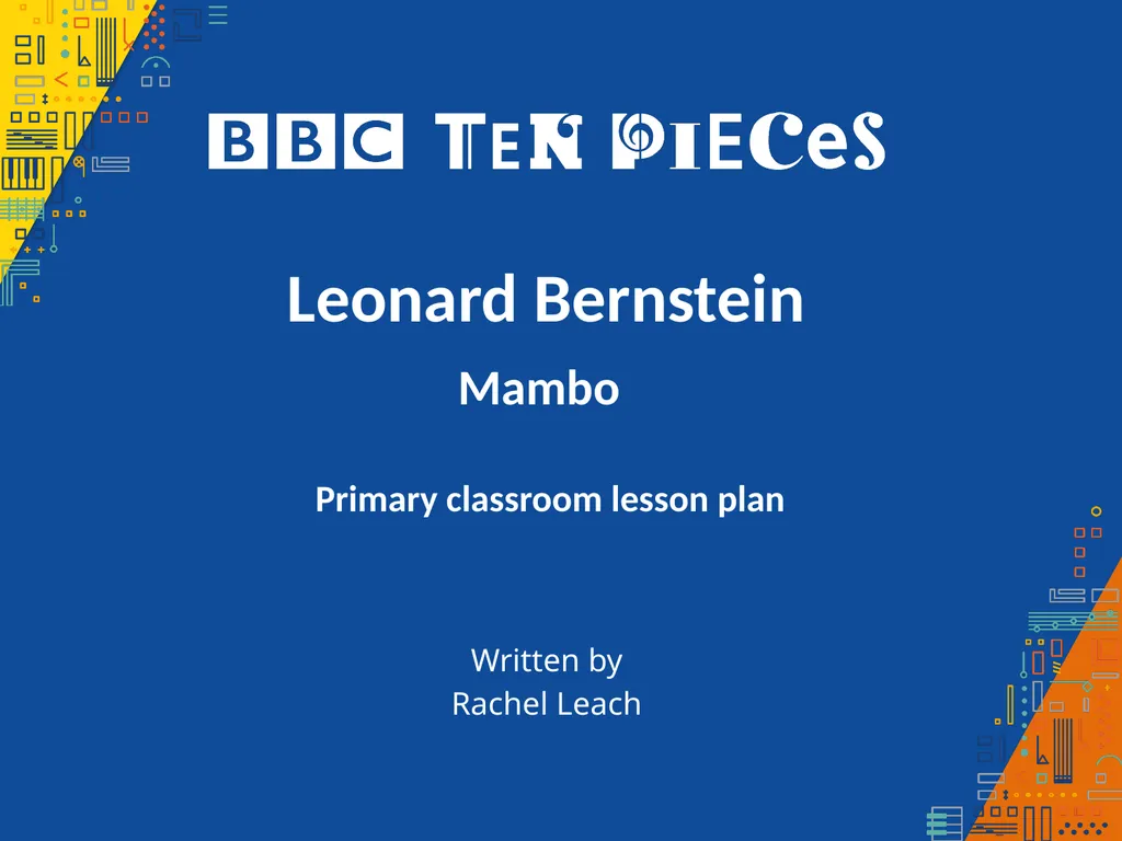 Leonard Bernstein Mambo Primary classroom lesson - slide 1 of 30