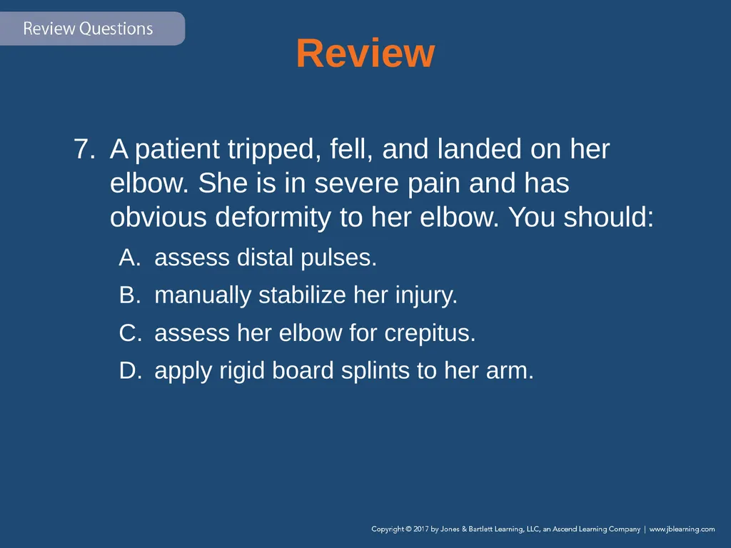 Chapter 31 Orthopaedic Injuries National EMS - slide 137 of 152