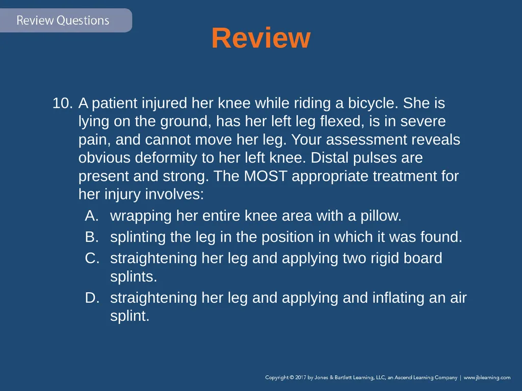 Chapter 31 Orthopaedic Injuries National EMS - slide 149 of 152