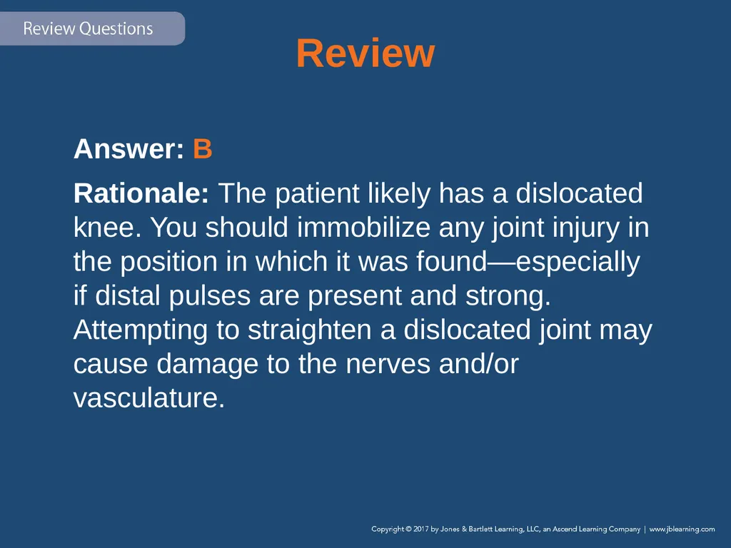 Chapter 31 Orthopaedic Injuries National EMS - slide 150 of 152
