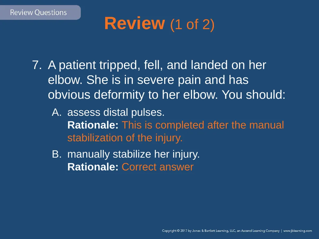 Chapter 31 Orthopaedic Injuries National EMS - slide 139 of 152