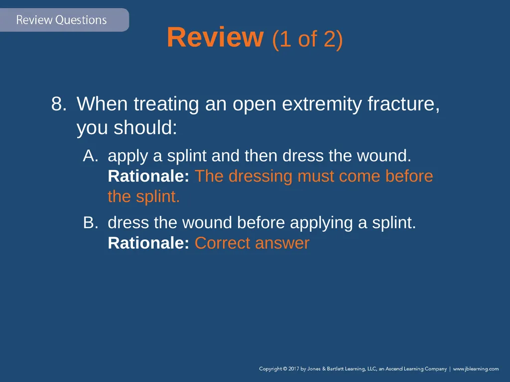 Chapter 31 Orthopaedic Injuries National EMS - slide 143 of 152