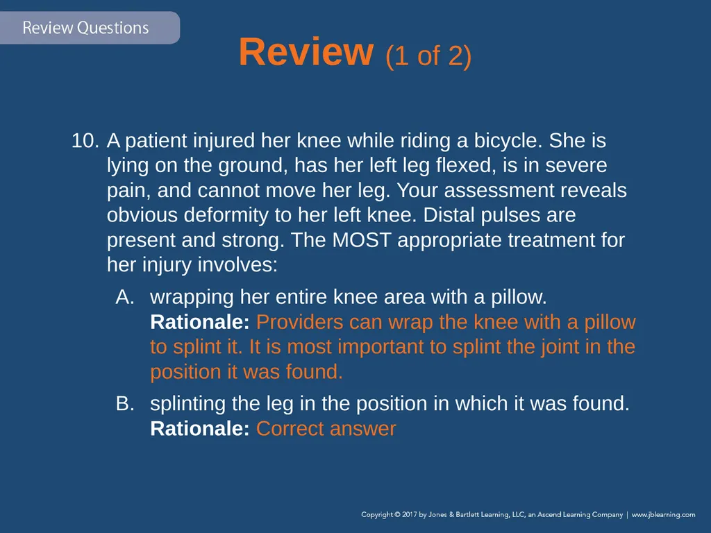 Chapter 31 Orthopaedic Injuries National EMS - slide 151 of 152