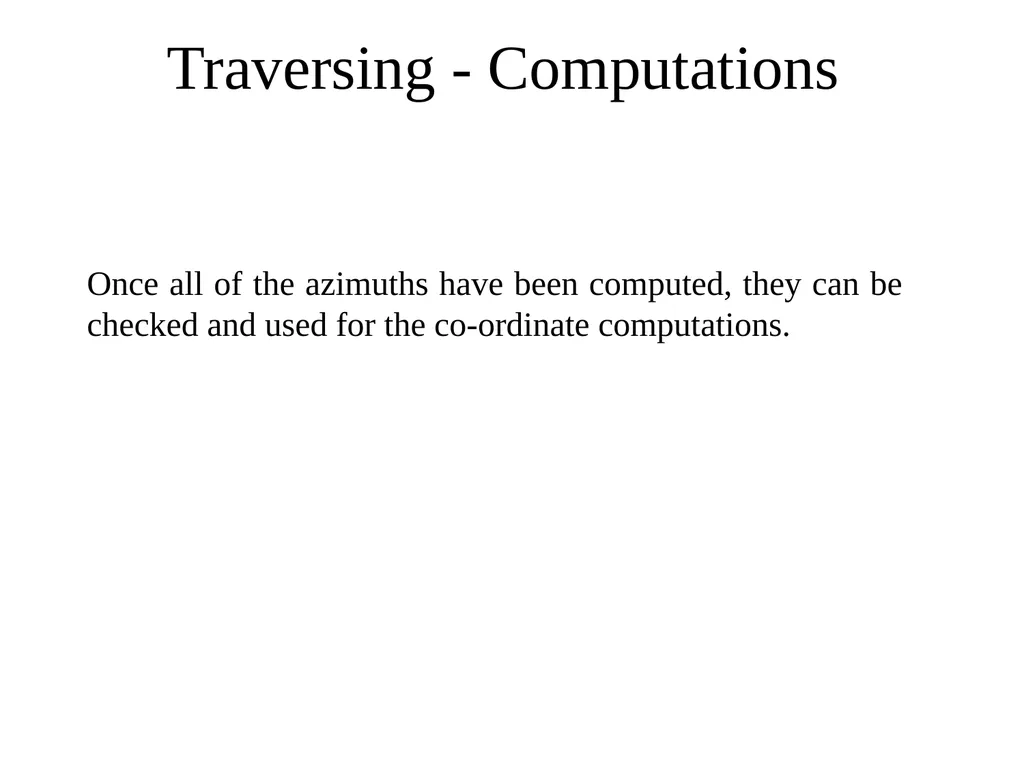 TRAVERSING Computations Traversing - Computations - slide 10 of 31