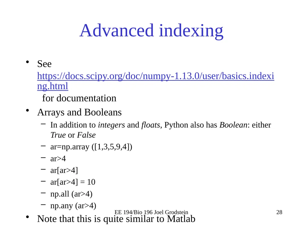 EE 194/BIO 196: Modeling,simulating and optimizing - slide 28 of 38
