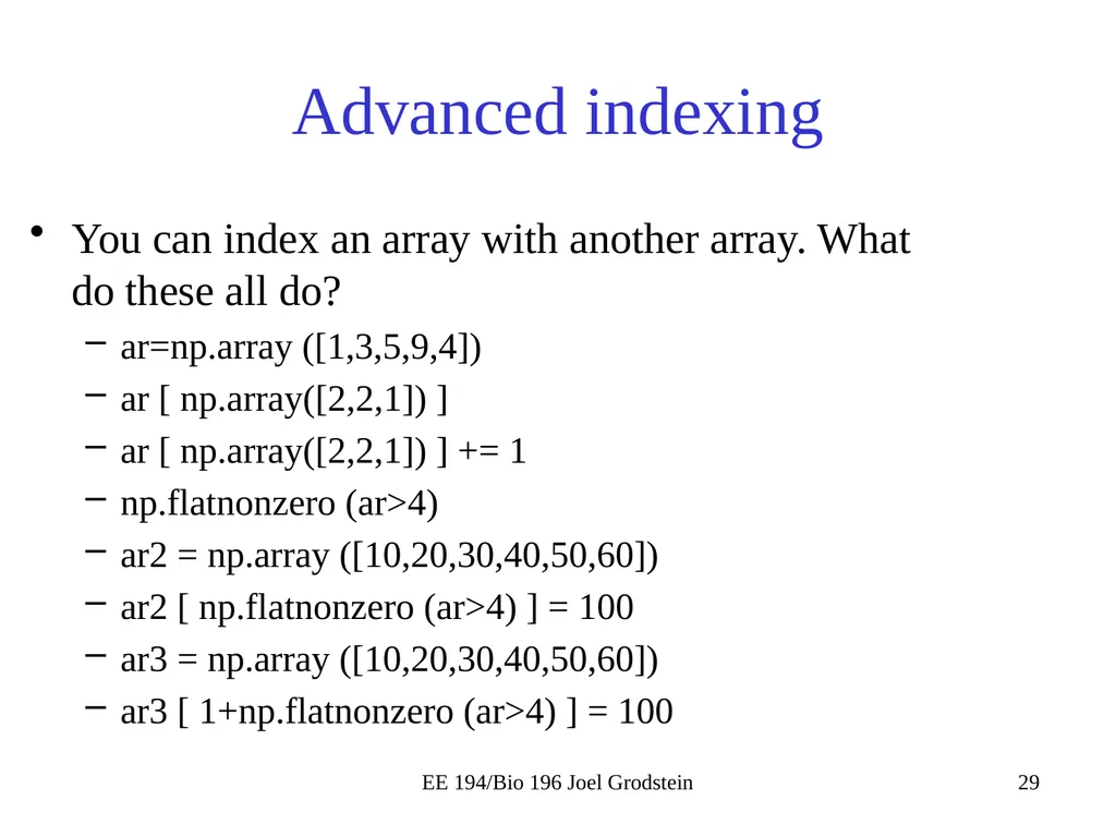 EE 194/BIO 196: Modeling,simulating and optimizing - slide 29 of 38