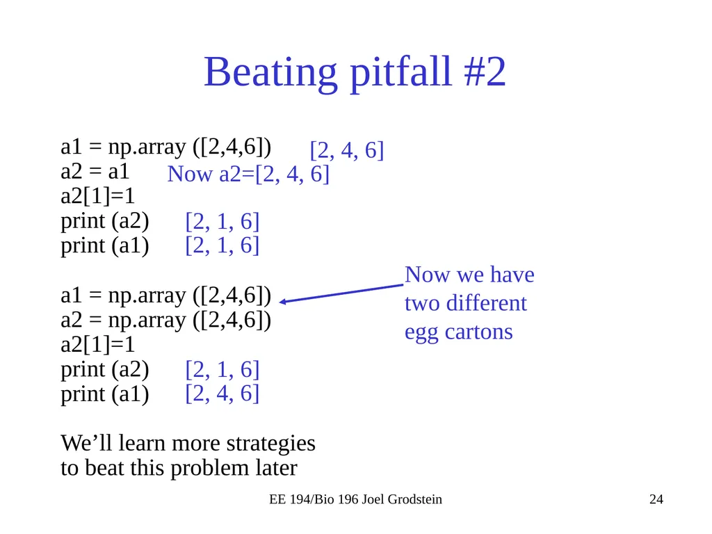 EE 194/BIO 196: Modeling,simulating and optimizing - slide 24 of 38