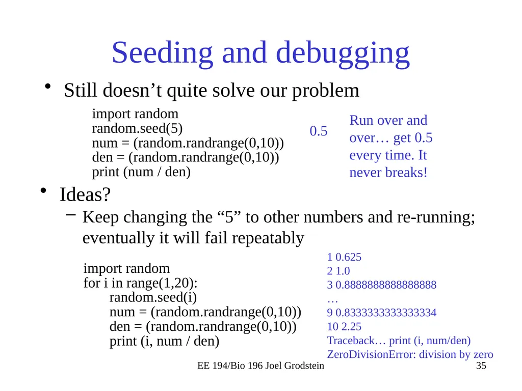 EE 194/BIO 196: Modeling,simulating and optimizing - slide 35 of 38