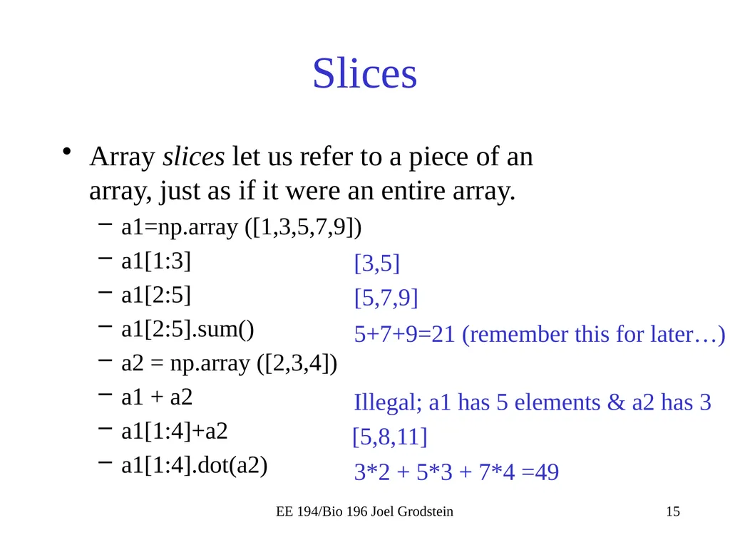 EE 194/BIO 196: Modeling,simulating and optimizing - slide 15 of 38