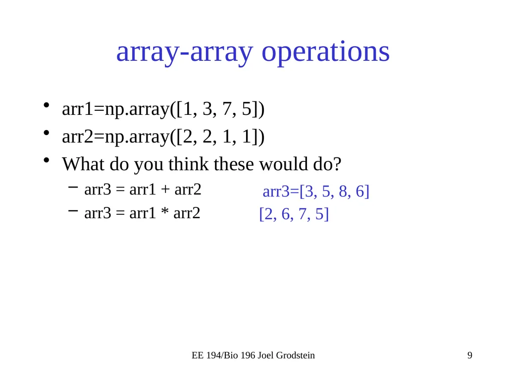EE 194/BIO 196: Modeling,simulating and optimizing - slide 9 of 38
