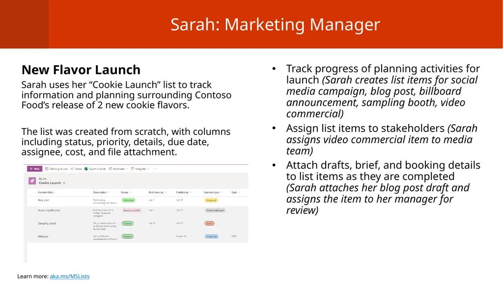 User Scenarios Microsoft Lists Track what matters - slide 7 of 13