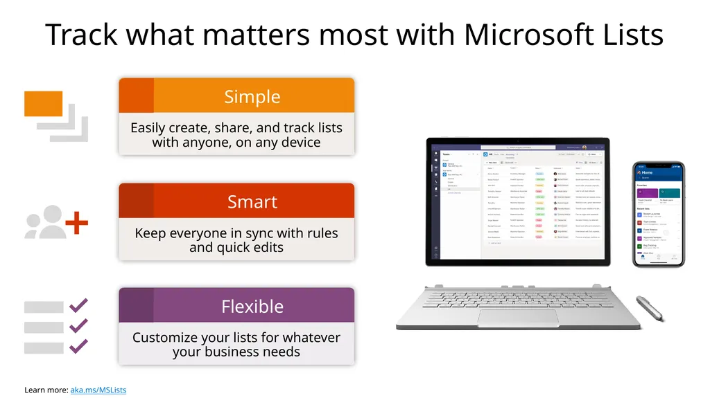 User Scenarios Microsoft Lists Track what matters - slide 2 of 13