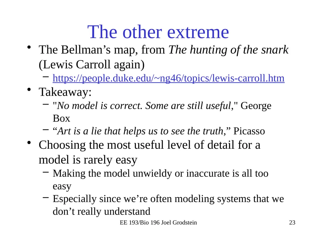 EE 193/Bio 196 Modeling,simulating and optimizing - slide 23 of 24