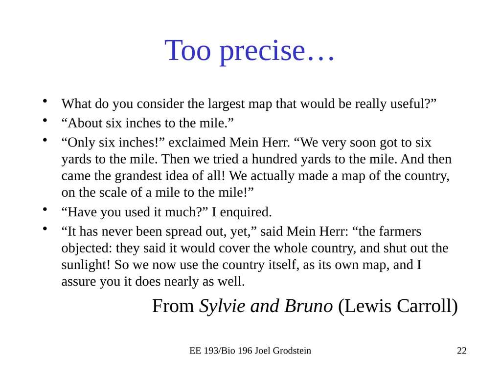 EE 193/Bio 196 Modeling,simulating and optimizing - slide 22 of 24