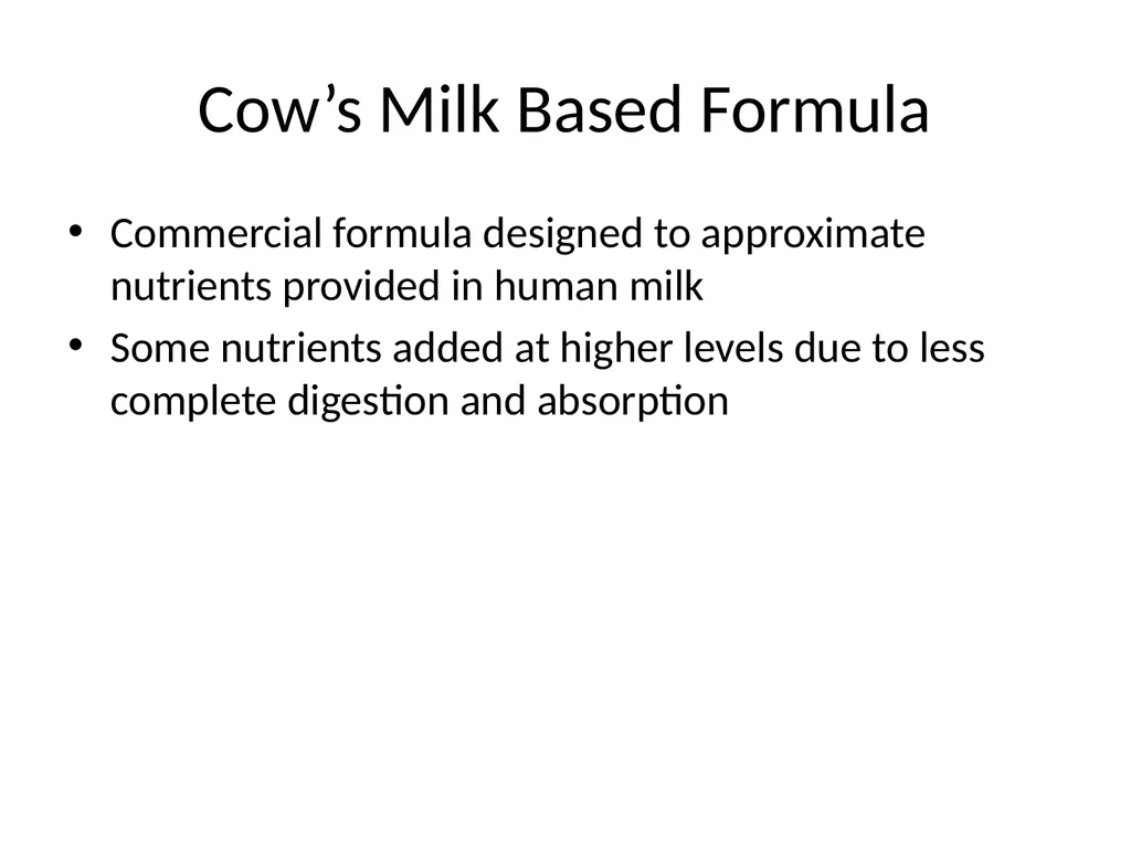 Infant Feeding: Human Milk and Formula Infant - slide 58 of 95