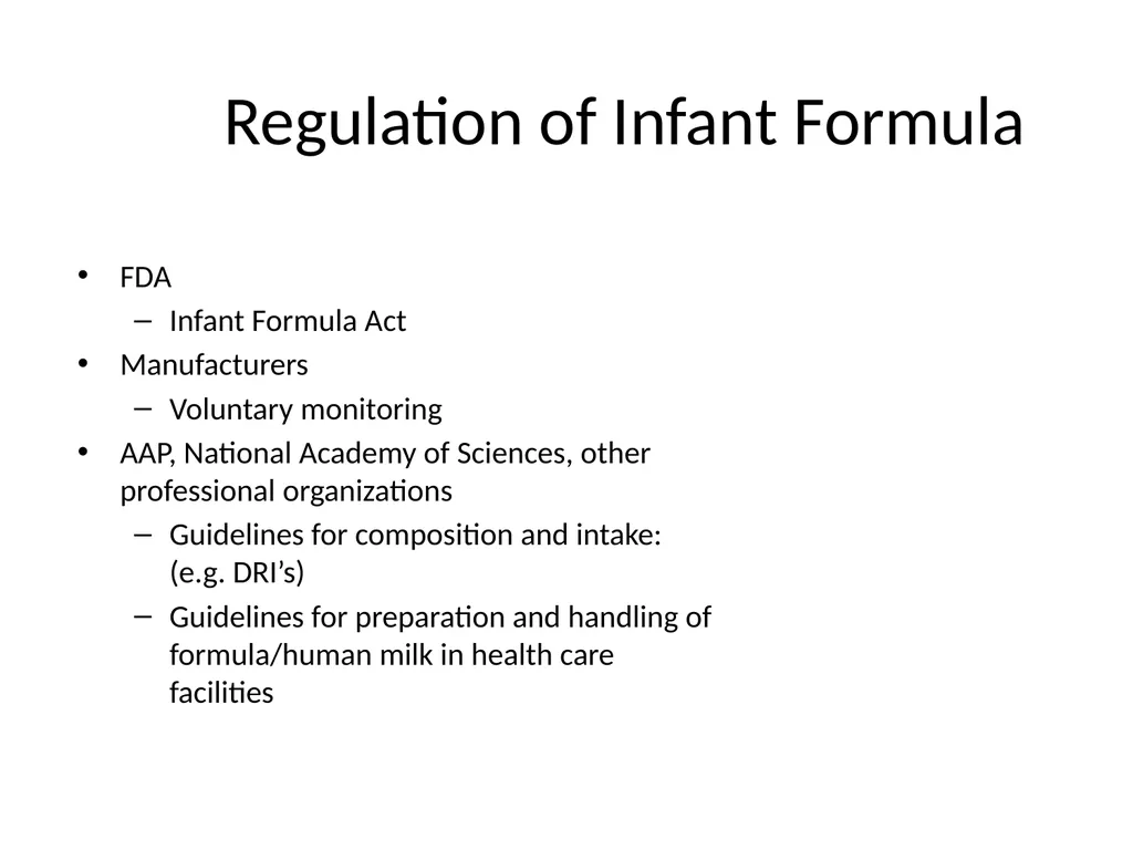 Infant Feeding: Human Milk and Formula Infant - slide 86 of 95