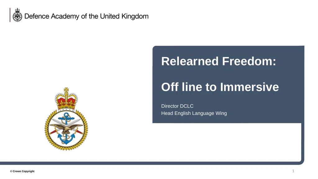 Relearned Freedom: Off line to Immersive Director - slide 1 of 10