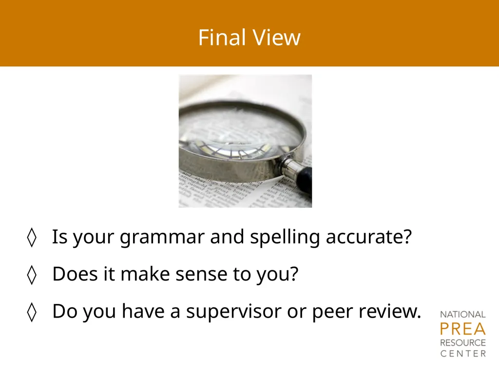 MODULE 8 Report Writing Notice of Federal Funding - slide 29 of 30