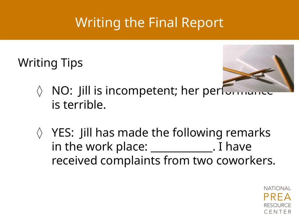 MODULE 8 Report Writing Notice of Federal Funding - slide 24 of 30