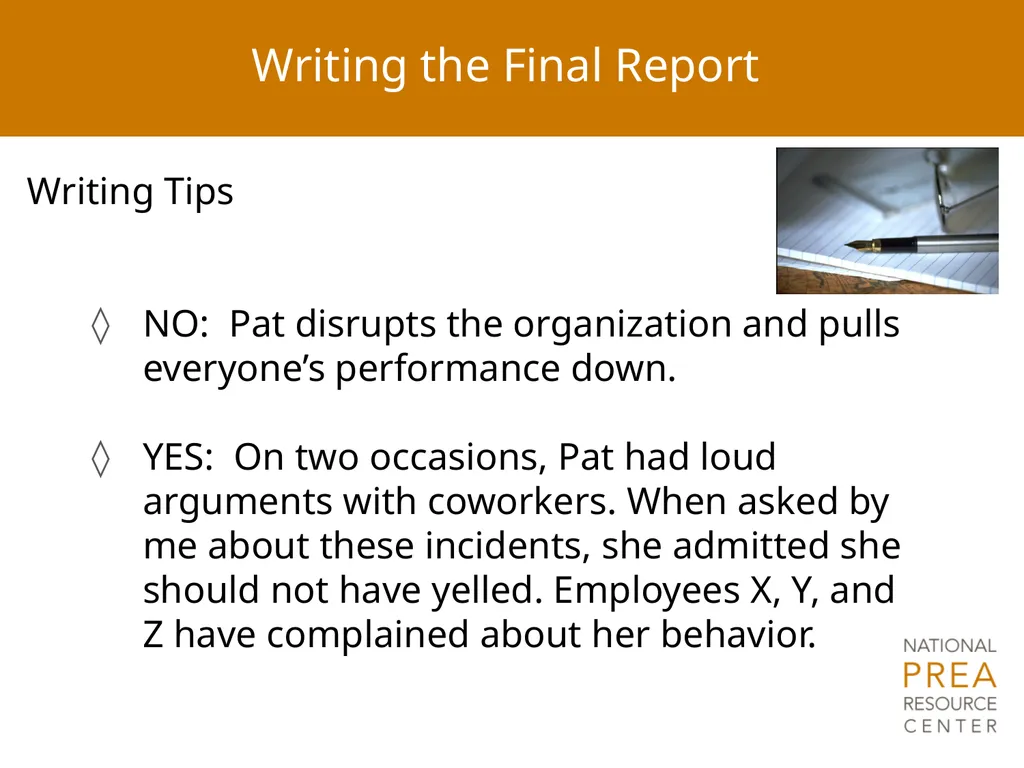 MODULE 8 Report Writing Notice of Federal Funding - slide 25 of 30