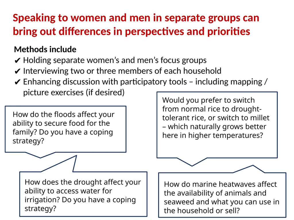 Gender and social inclusion Assessing people’s - slide 18 of 30