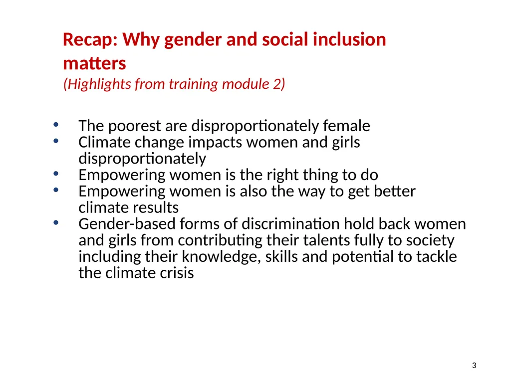 Gender and social inclusion Assessing people’s - slide 3 of 30