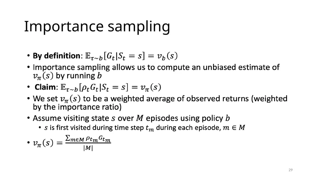 CSCE-642 Reinforcement Learning Chapter 5: Monte - slide 29 of 74