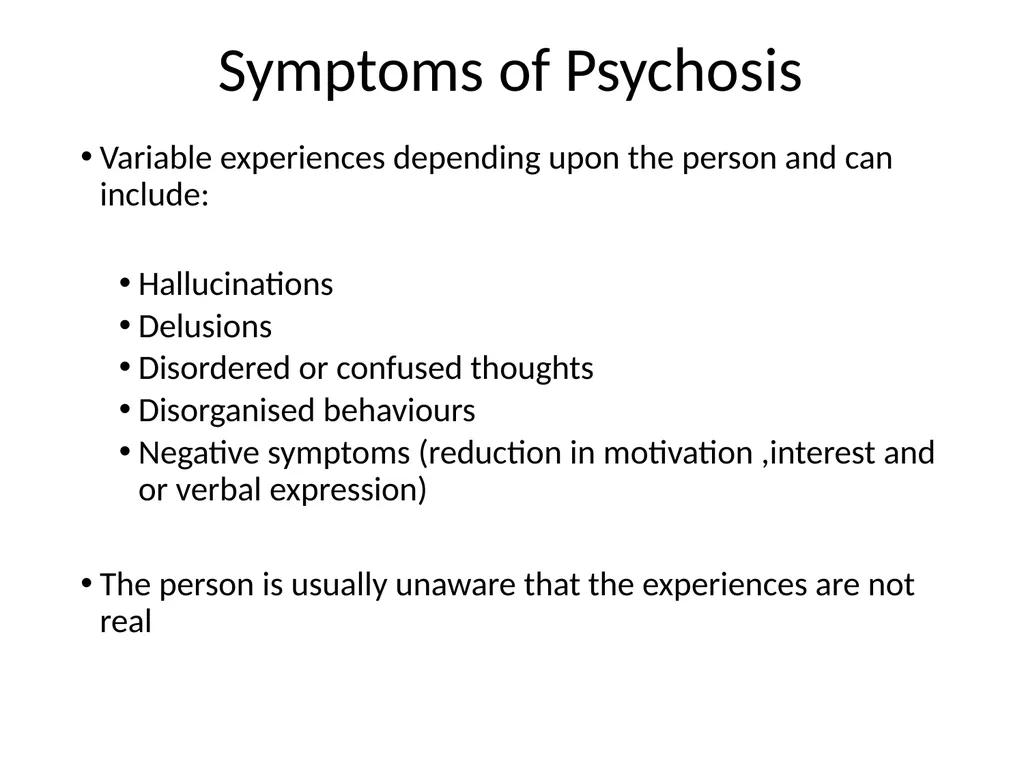 Psychosis in older adults Tier 3 Psychosis What is - slide 3 of 12