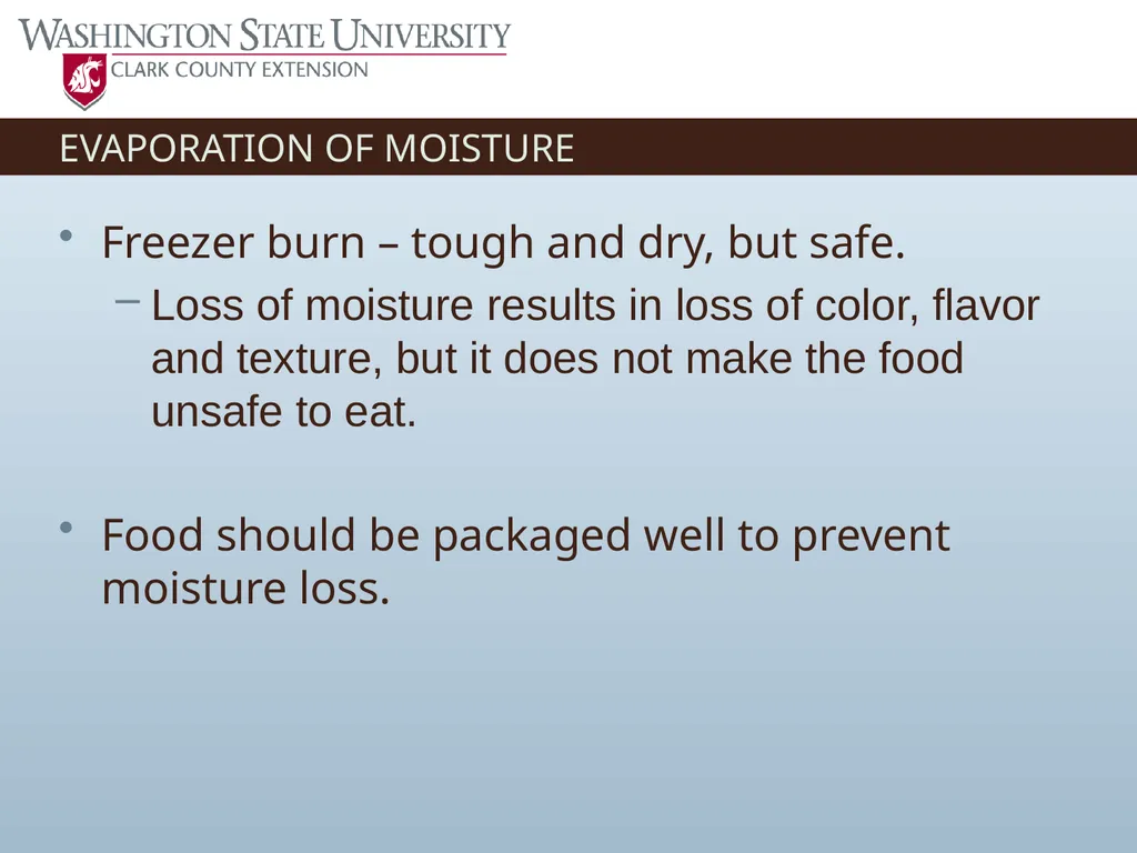 Basic Practices of Freezing Food Washington State - slide 16 of 52