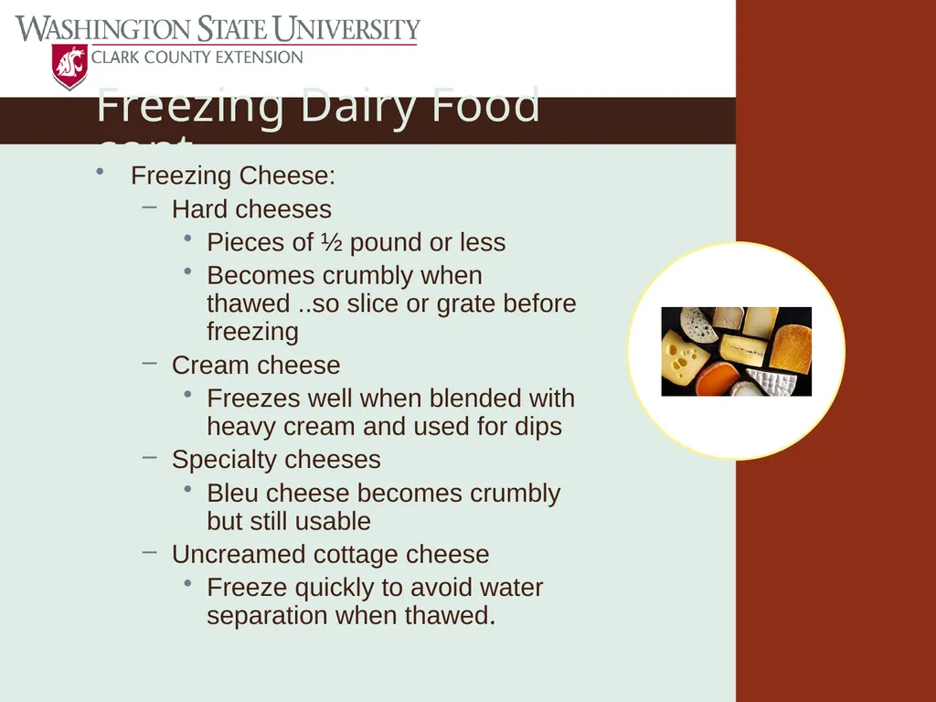 Basic Practices of Freezing Food Washington State - slide 45 of 52