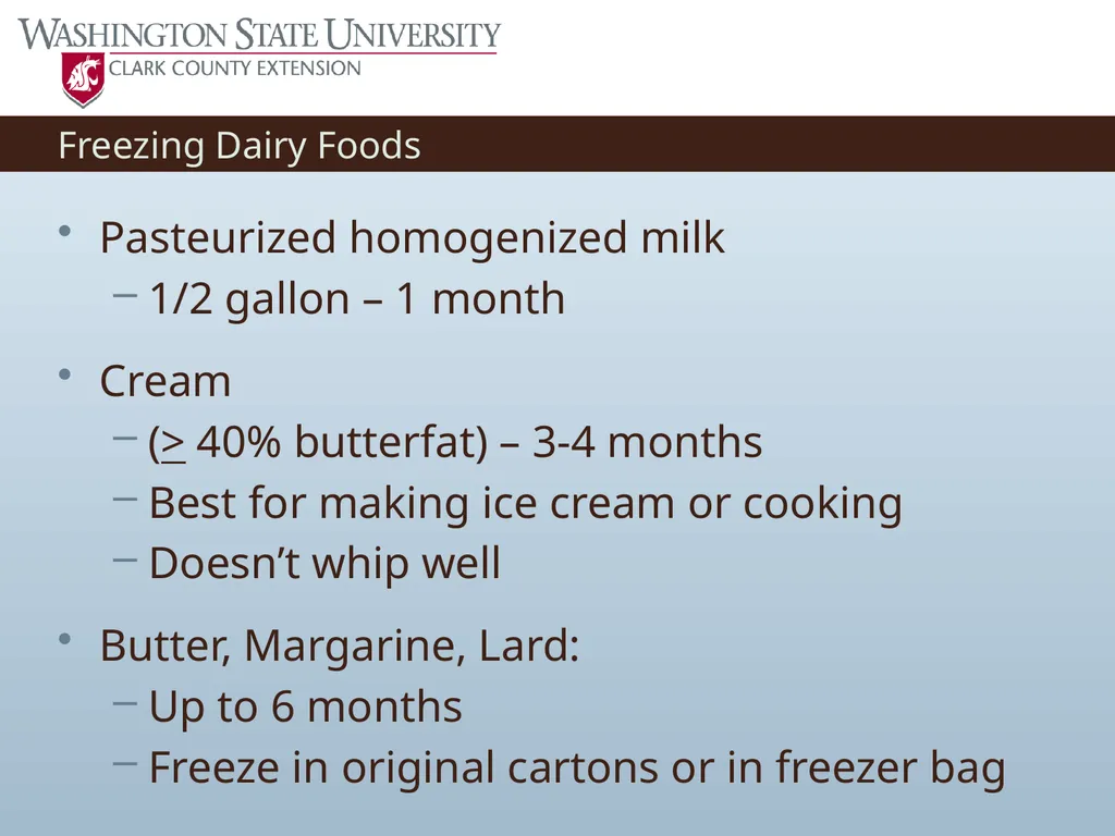 Basic Practices of Freezing Food Washington State - slide 44 of 52