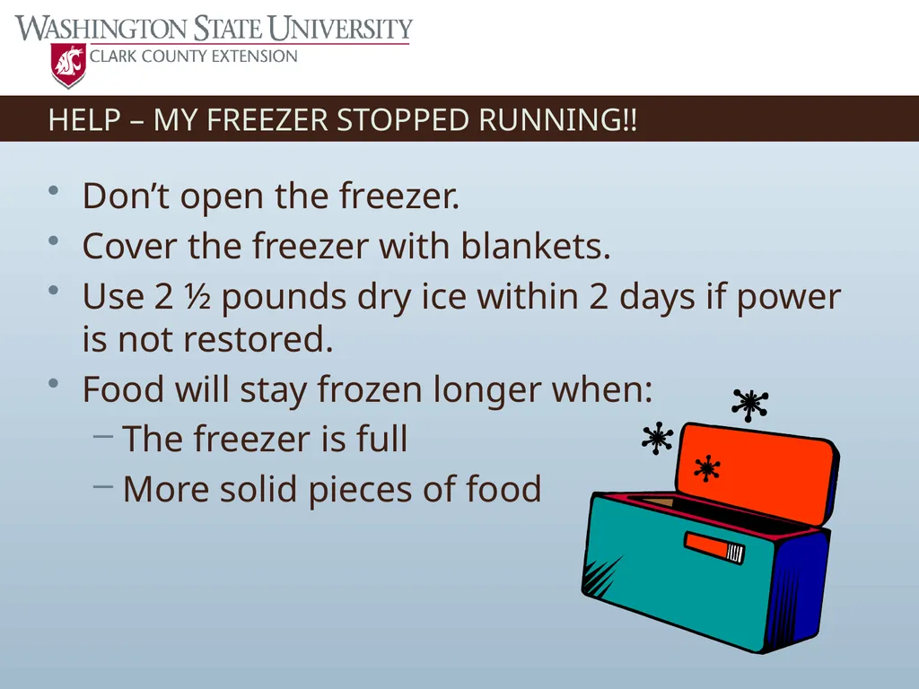 Basic Practices of Freezing Food Washington State - slide 50 of 52