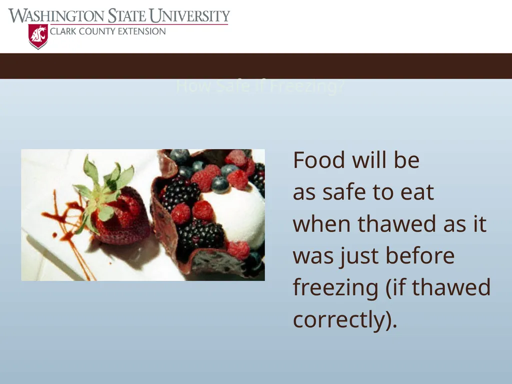 Basic Practices of Freezing Food Washington State - slide 9 of 52