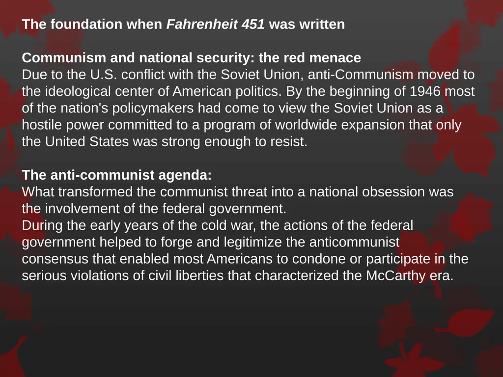 Intro to Fahrenheit 451 Lecture Notes, Background, - slide 26 of 63