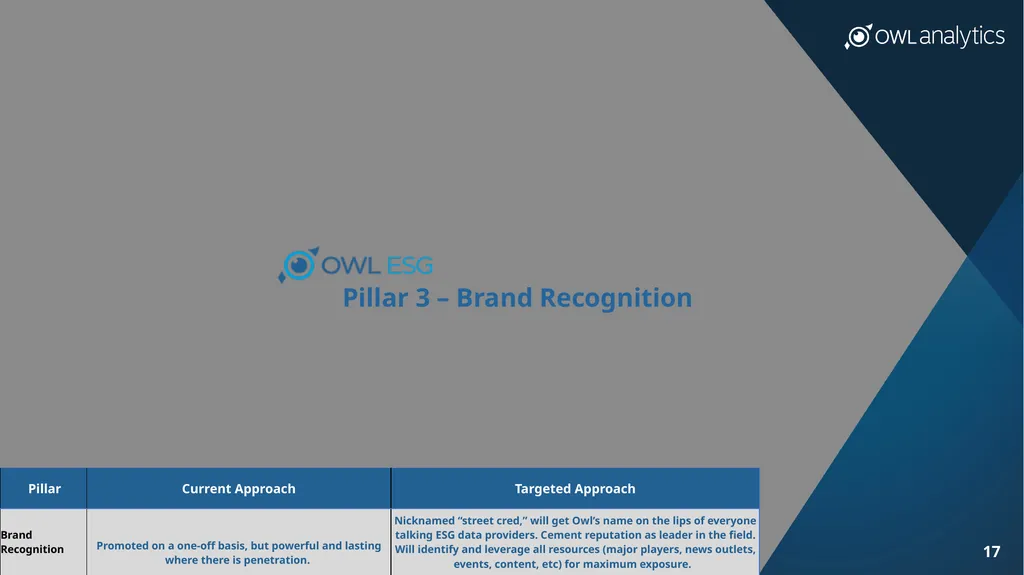 OWL ESG, Inc. Raising the Standards of ESG Data - slide 17 of 29