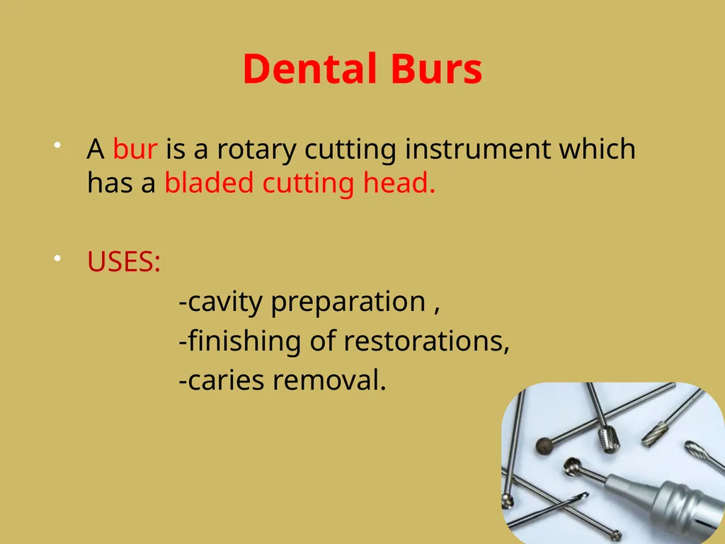 ROTARY INSTRUMENTS IN OPERATIVE DETISTRY SIBAR - slide 30 of 83