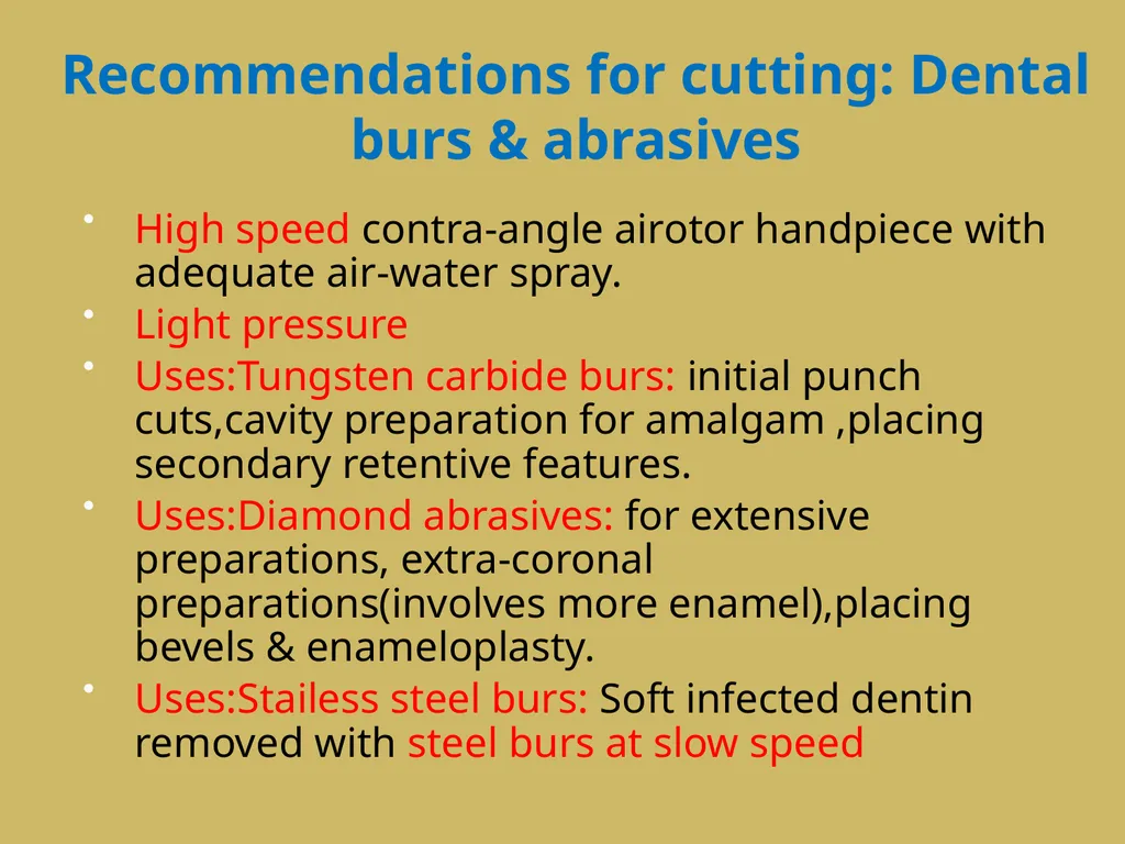 ROTARY INSTRUMENTS IN OPERATIVE DETISTRY SIBAR - slide 70 of 83