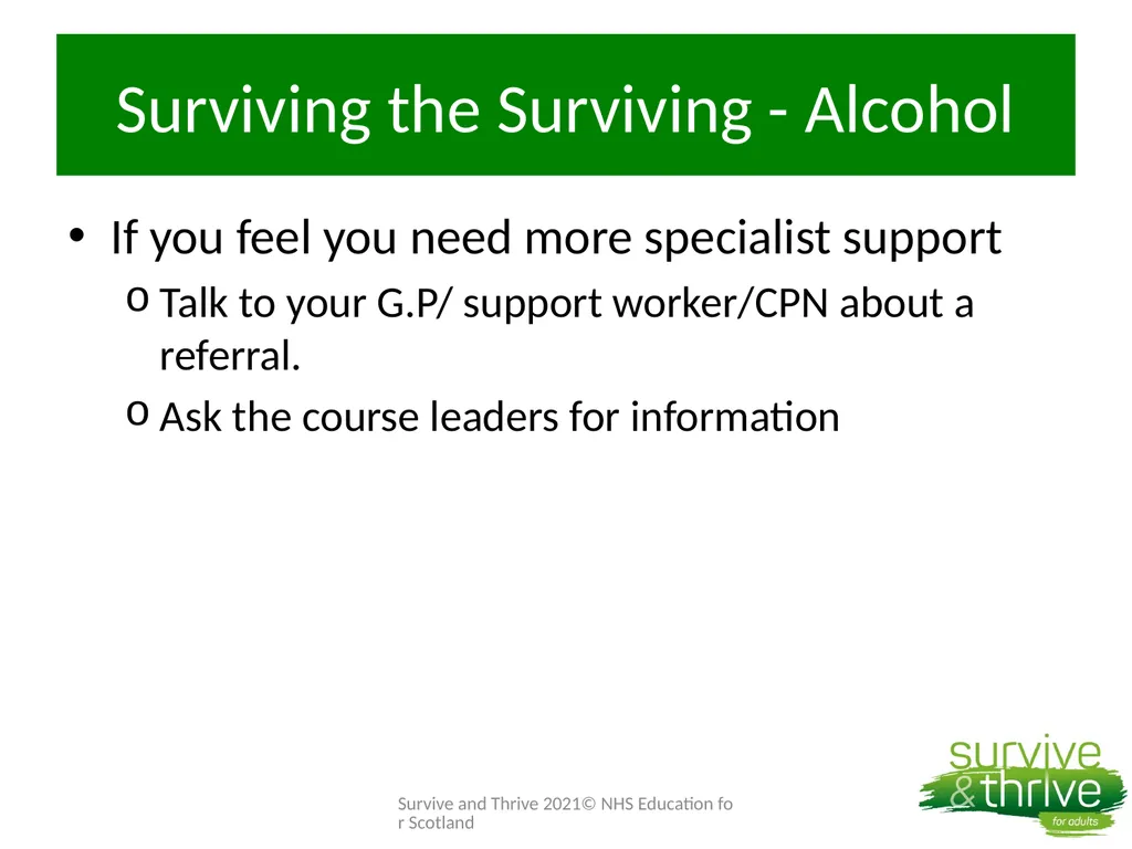 Week 4: Surviving the Surviving Welcome Back How - slide 29 of 43